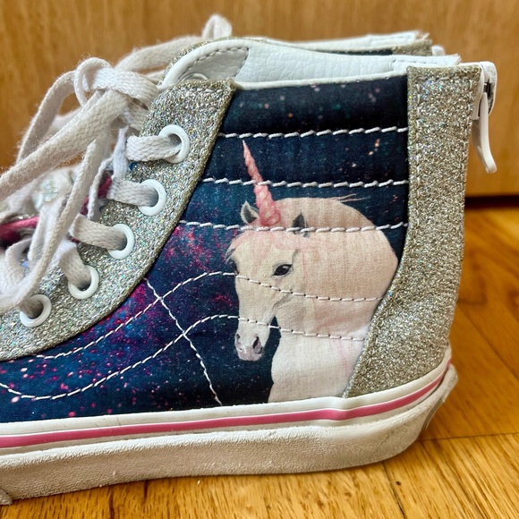 Kids’ Vans High Tops - Glitter Unicorn design - Picture 2 of 7